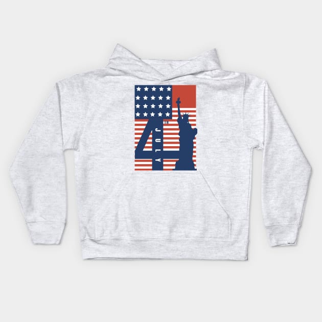 4th July Design Kids Hoodie by nancyartwork